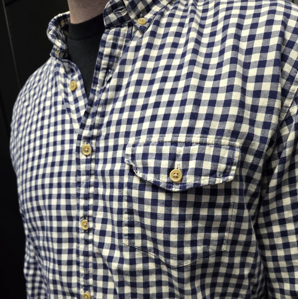 J. Crew Blue and White Checkered Button Down Shirt